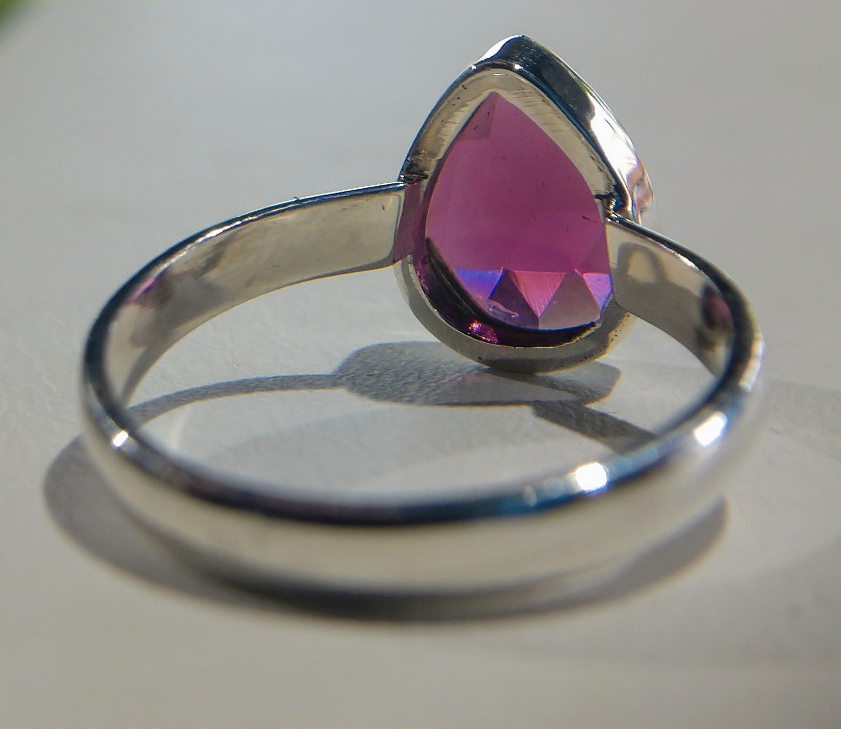 Faceted Pink Garnet Ring