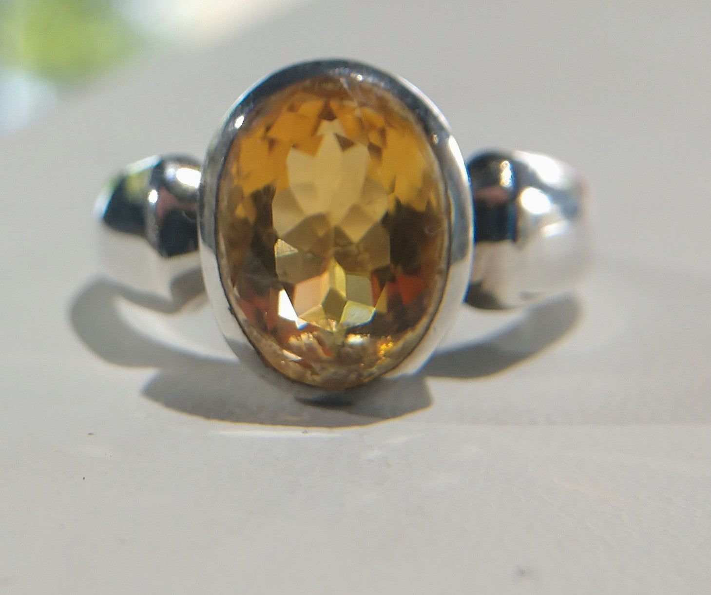 Faceted Natural Citrine Ring