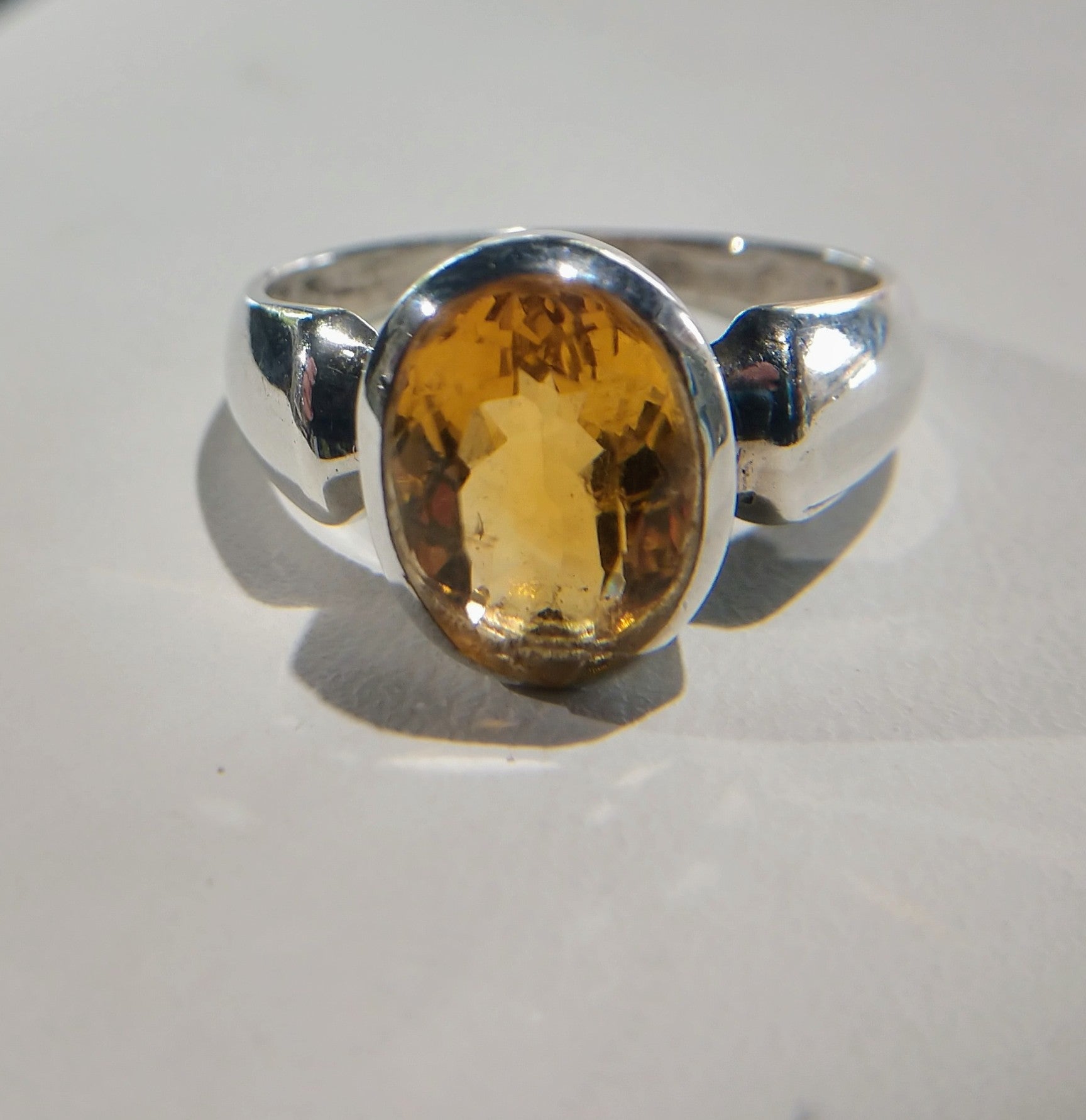 Faceted Natural Citrine Ring