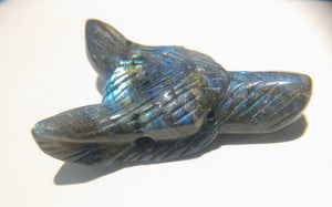 Labradorite Wolf Head Bead