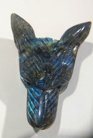 Labradorite Wolf Head Bead