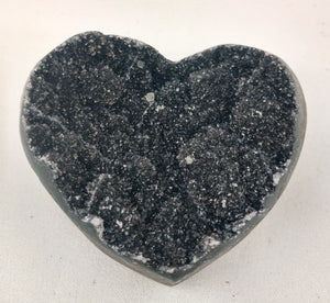 Druzy Black Amethyst Heart, Uruguay