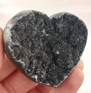 Druzy Black Amethyst Heart, Uruguay