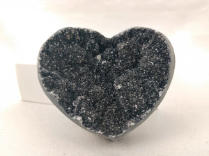 Druzy Black Amethyst Heart, Uruguay