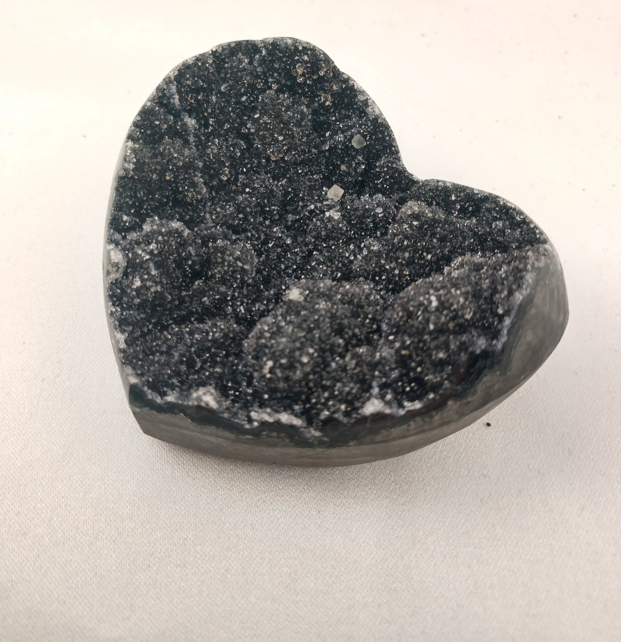 Druzy Black Amethyst Heart, Uruguay