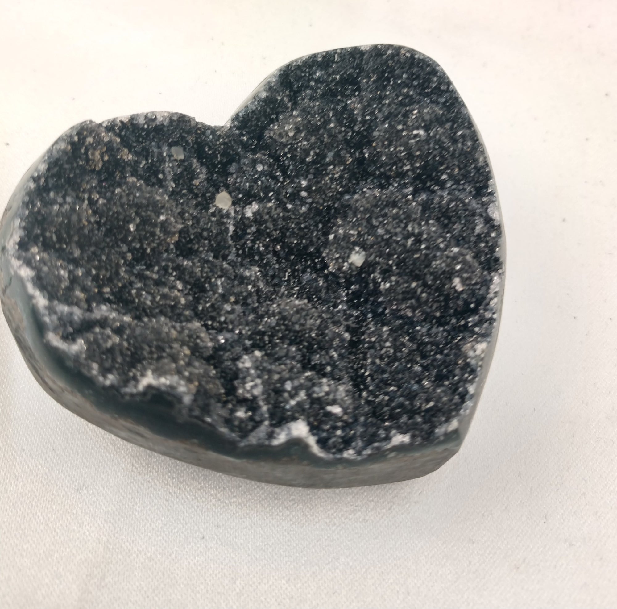 Druzy Black Amethyst Heart, Uruguay