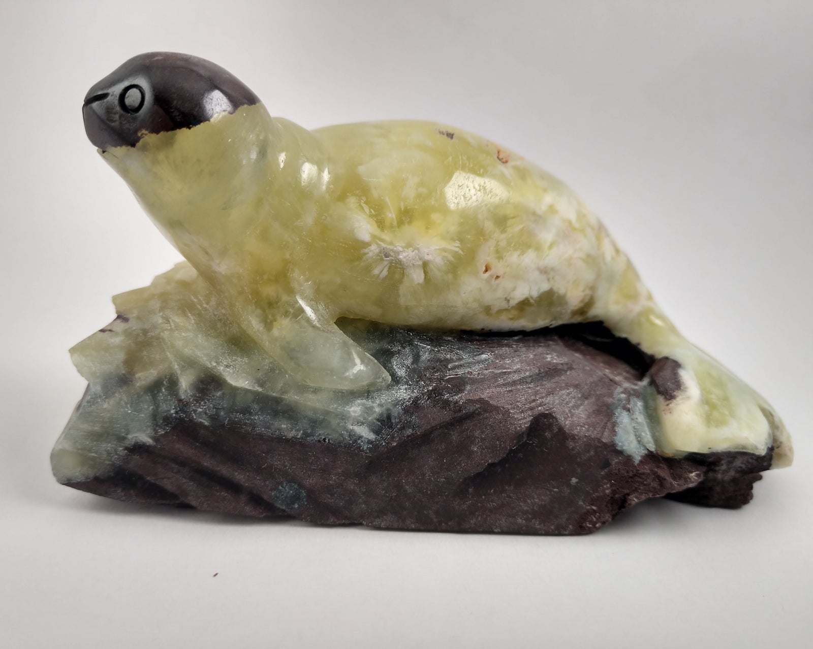 Prehnite Seal Carving