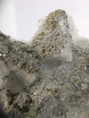 Quartz w/ Pyrite, Chalcopyrite on Fluorite (China)