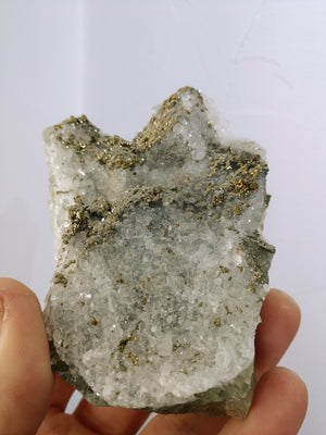 Quartz w/ Pyrite, Chalcopyrite on Fluorite (China)