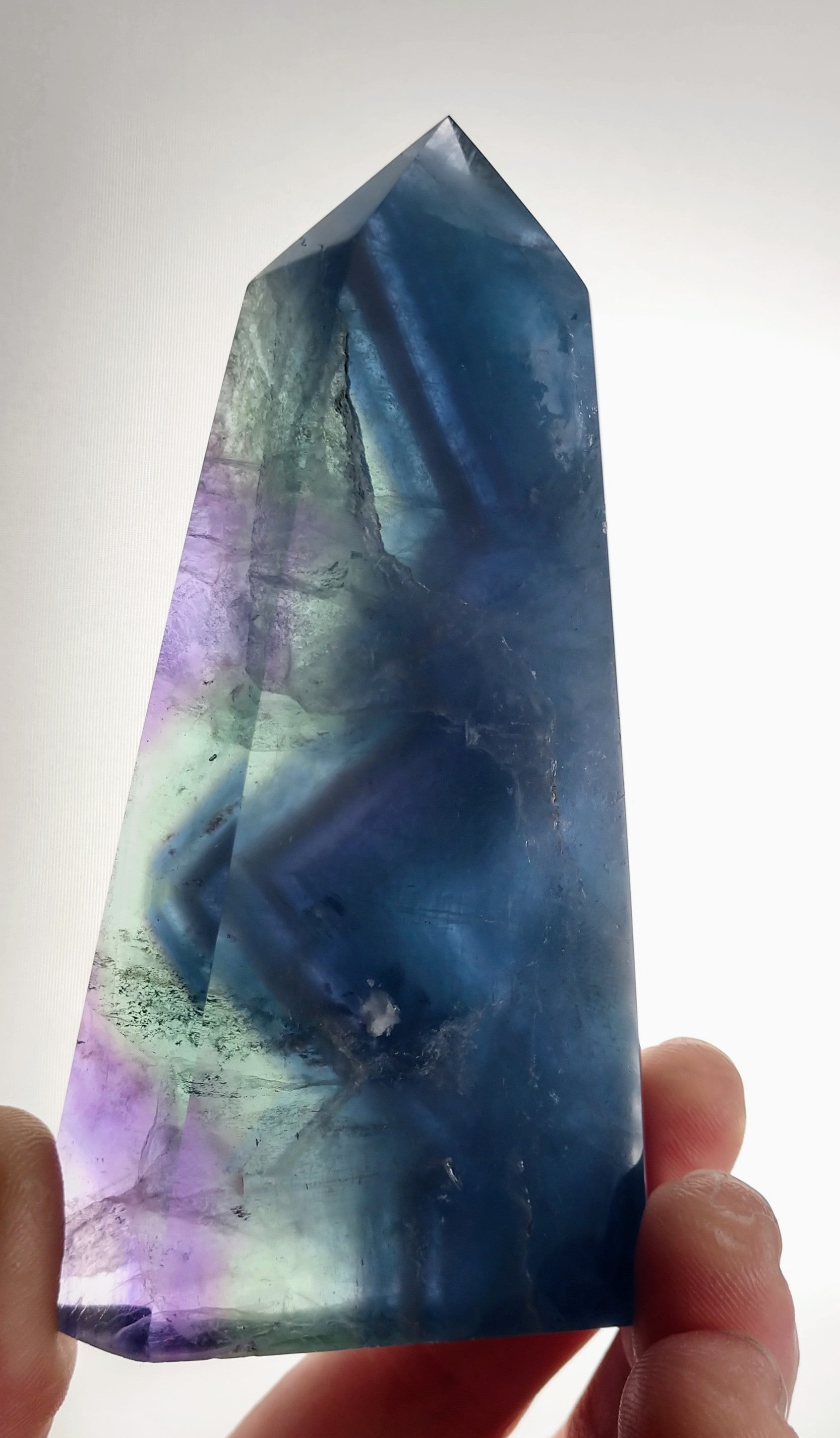 Rainbow Fluorite Point, China