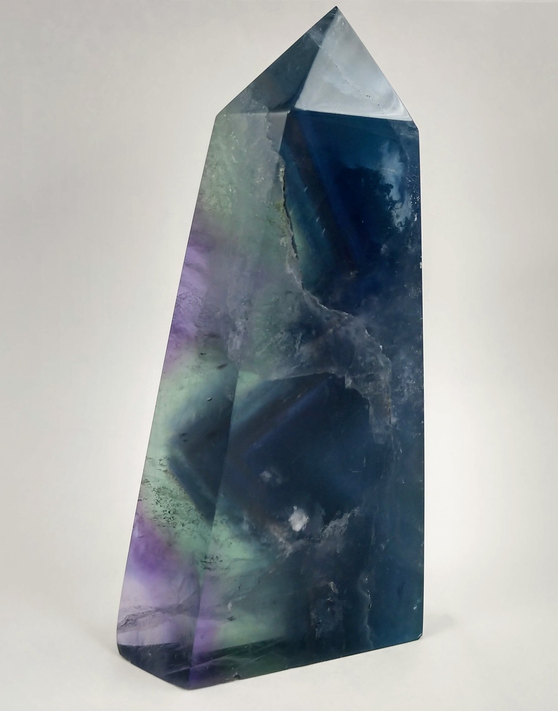 Rainbow Fluorite Point, China