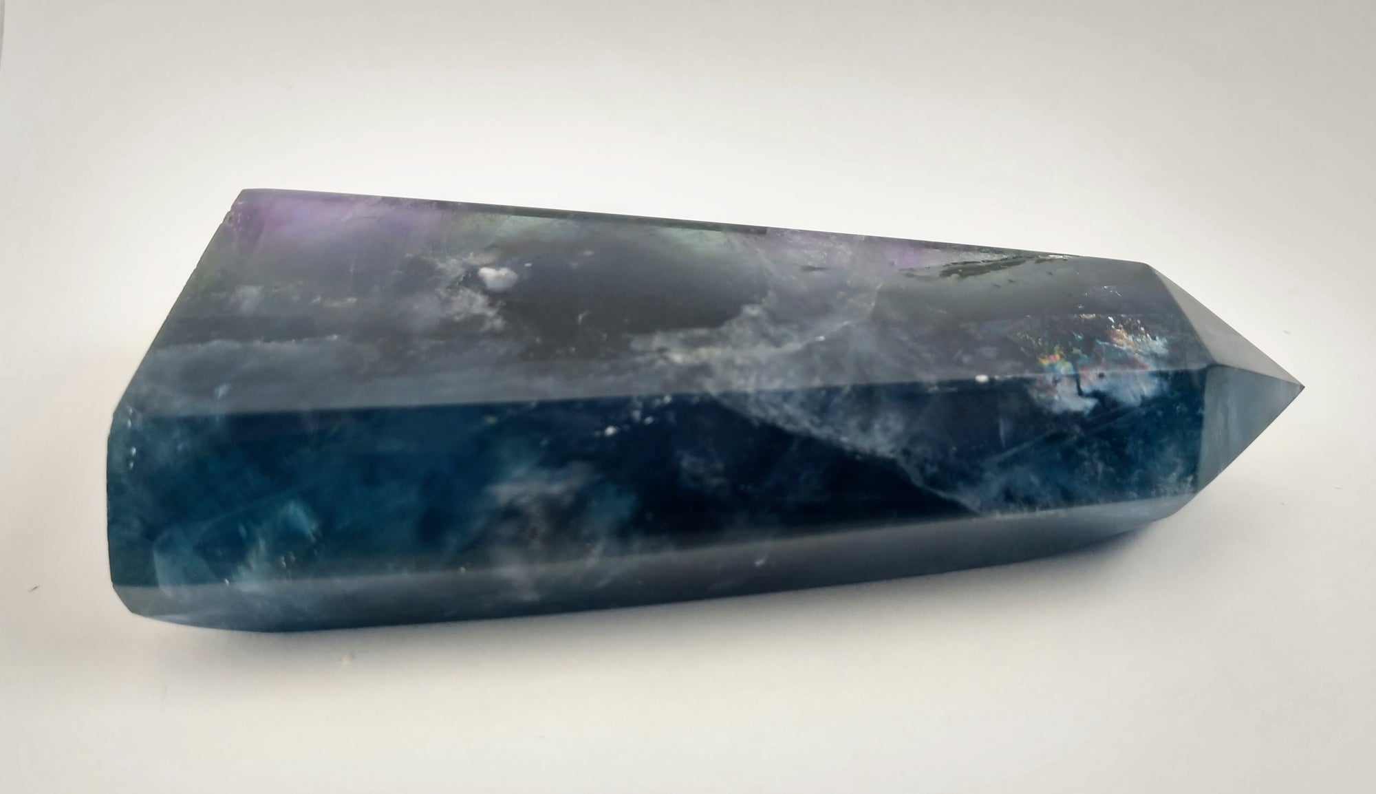 Rainbow Fluorite Point, China