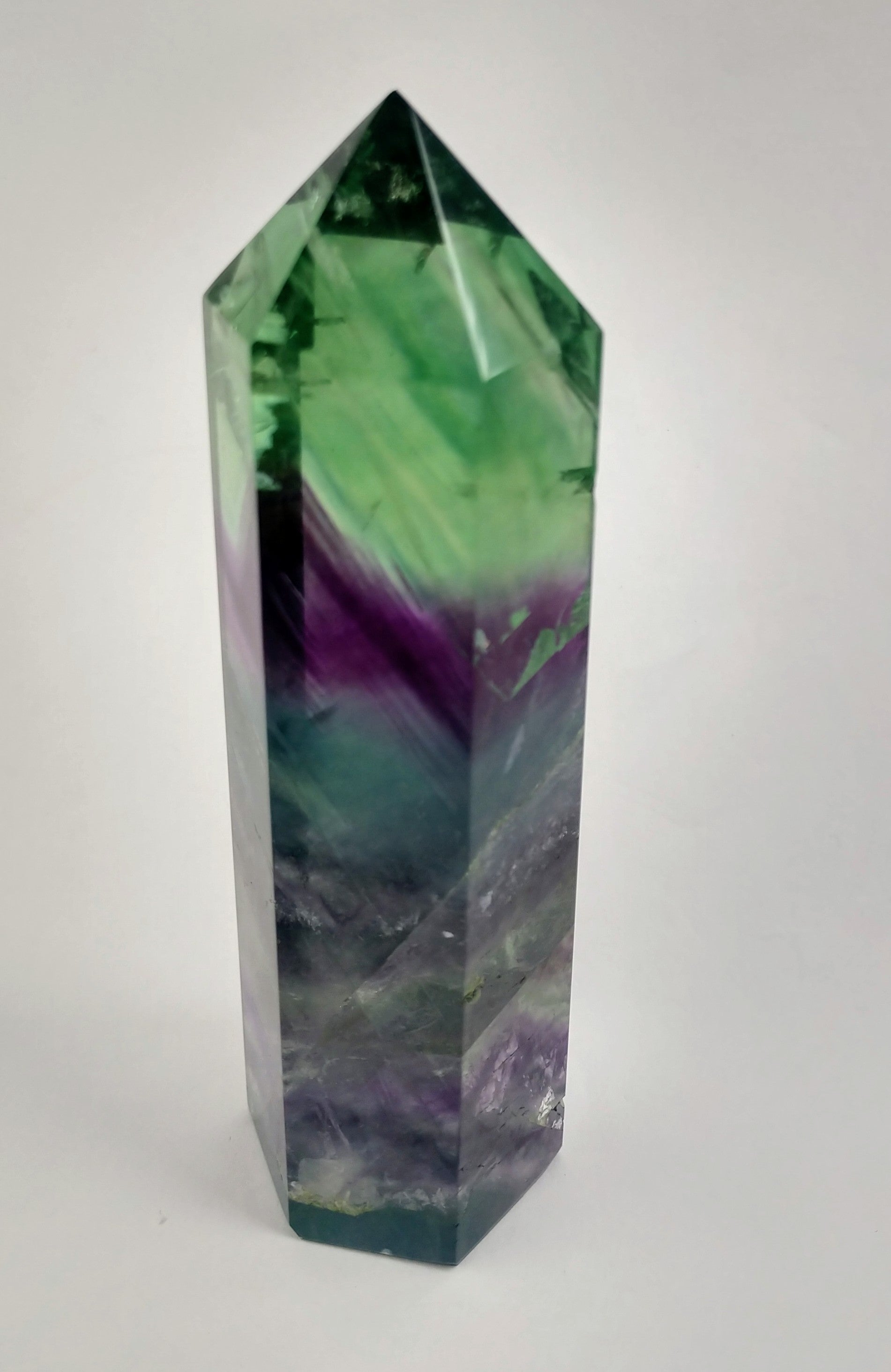 Rainbow Fluorite Point, China