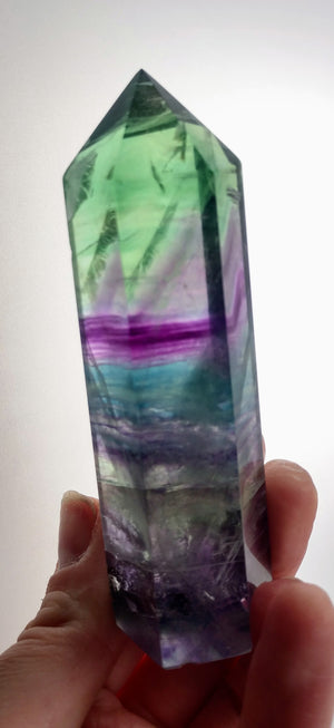 Rainbow Fluorite Point, China