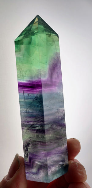 Rainbow Fluorite Point, China