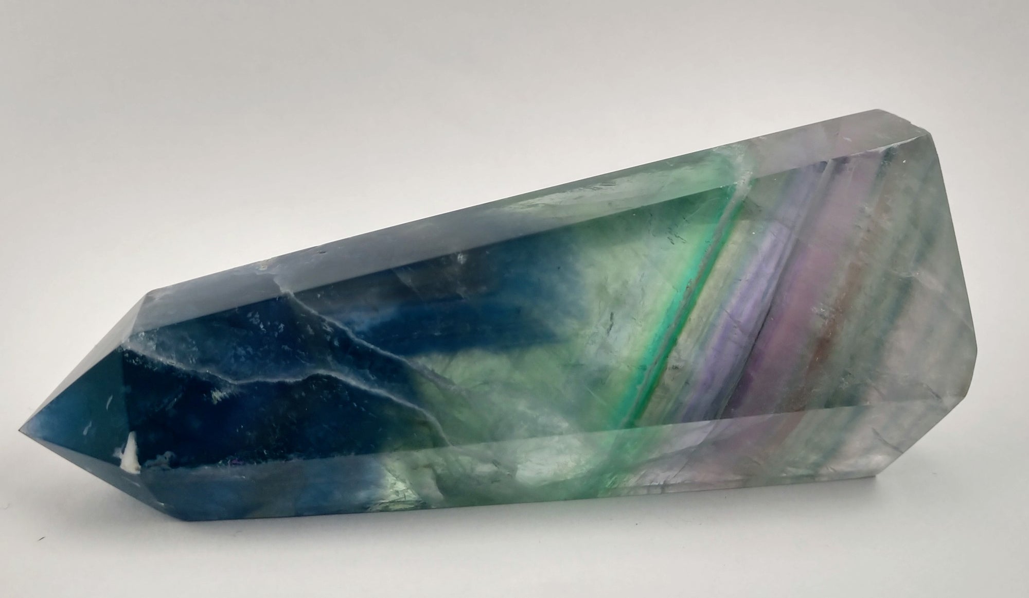 Rainbow Fluorite Point, China