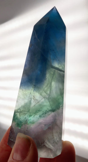 Rainbow Fluorite Point, China