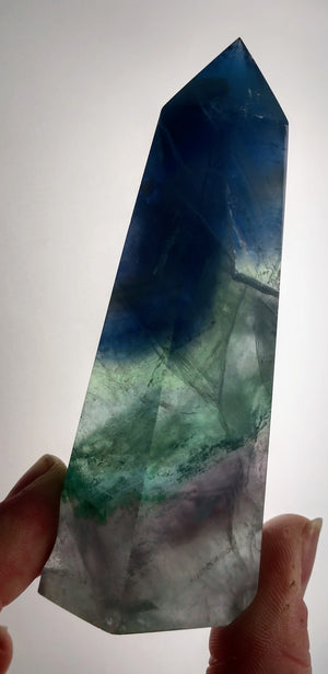 Rainbow Fluorite Point, China