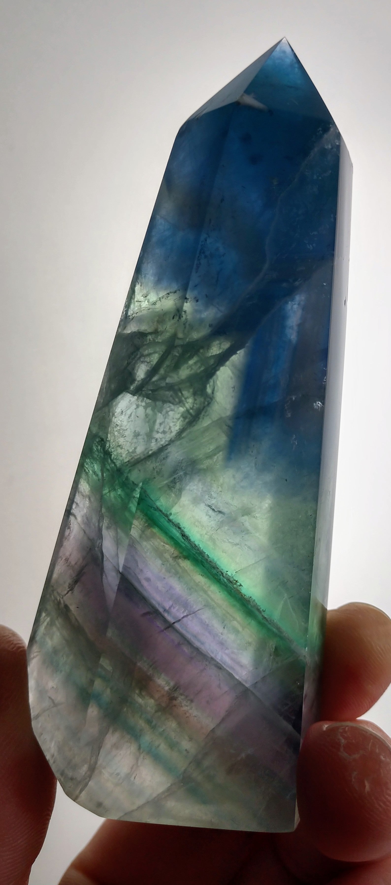 Rainbow Fluorite Point, China