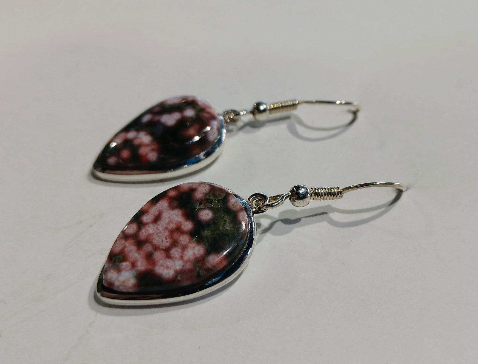Ocean Jasper Earrings, Sterling Silver