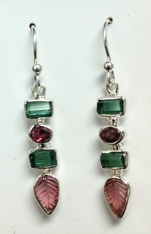 Bi-color tourmaline earrings