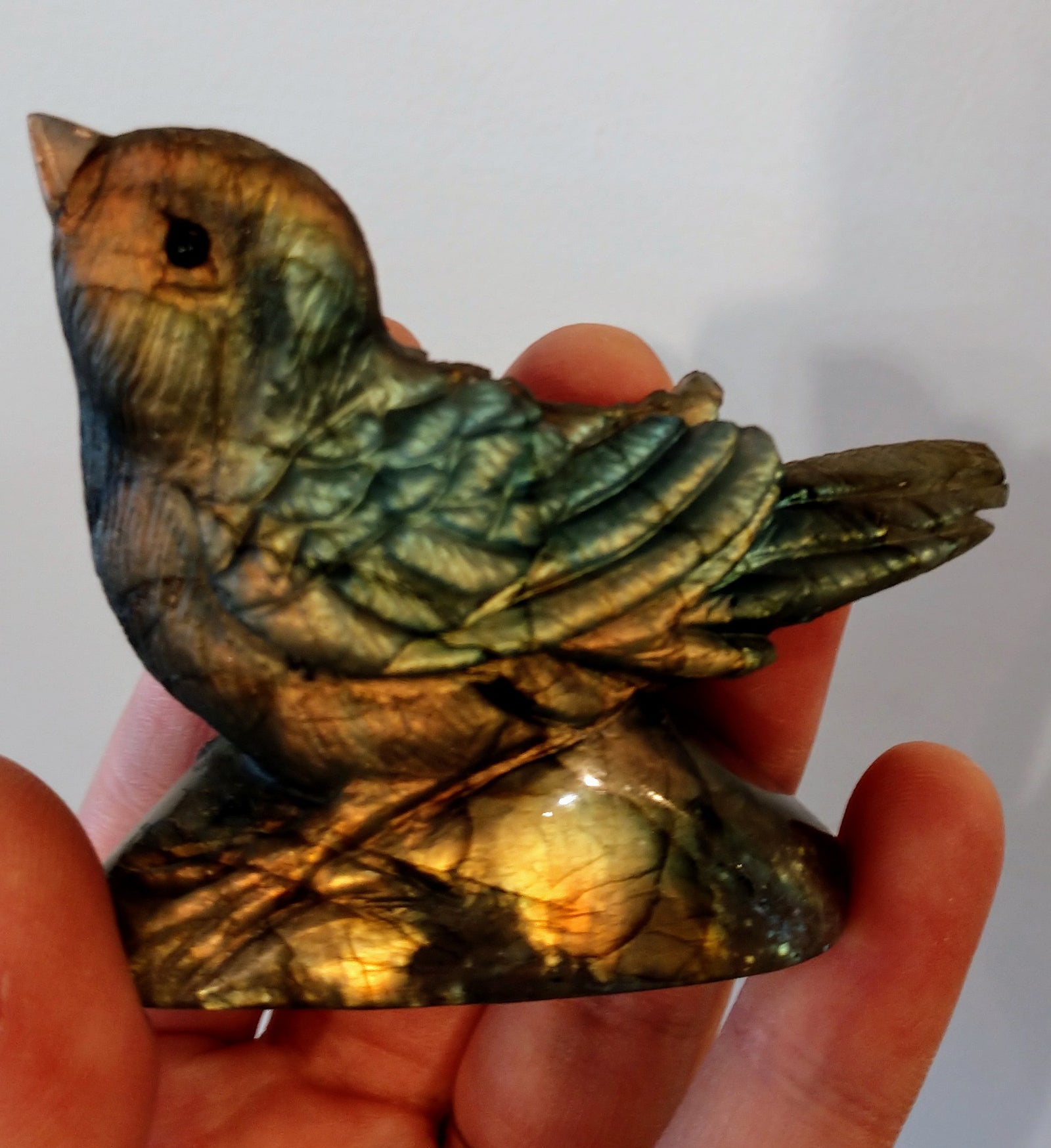Labradorite bird carving