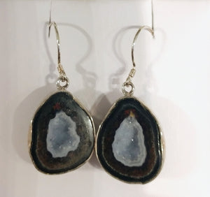 Geode earrings in sterling silver