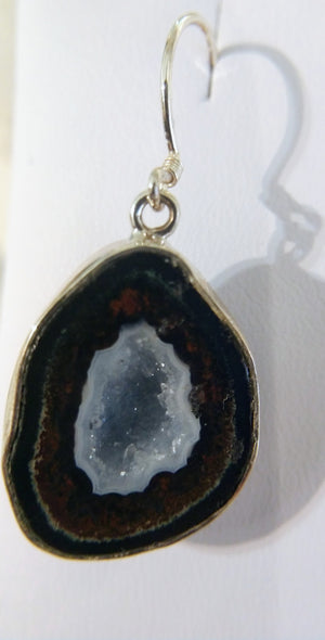 Geode earrings in sterling silver