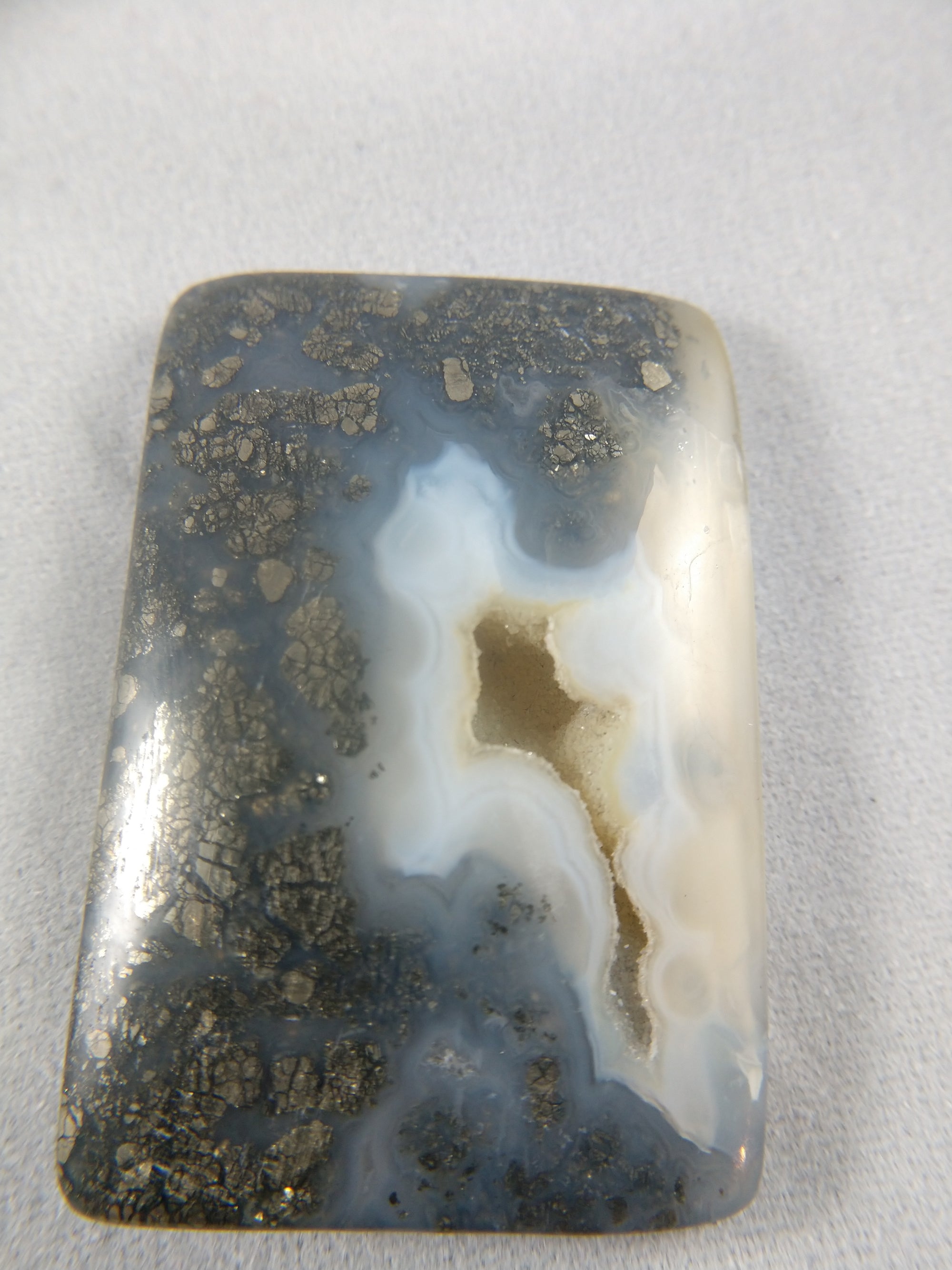 Pyritized Agate Cabochon