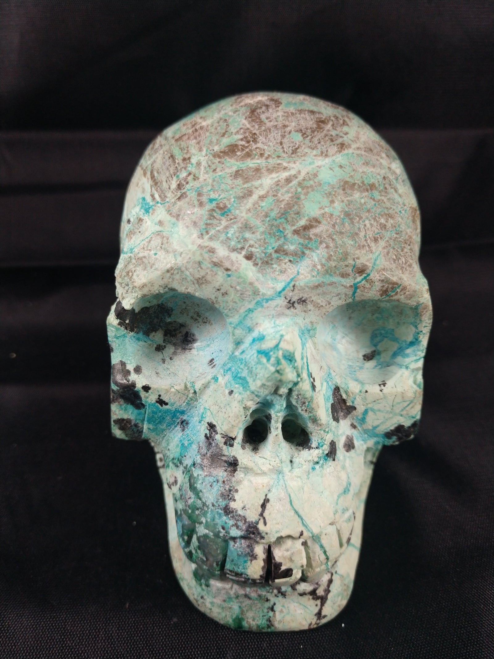 Chrysocolla Skull 1.7 lbs