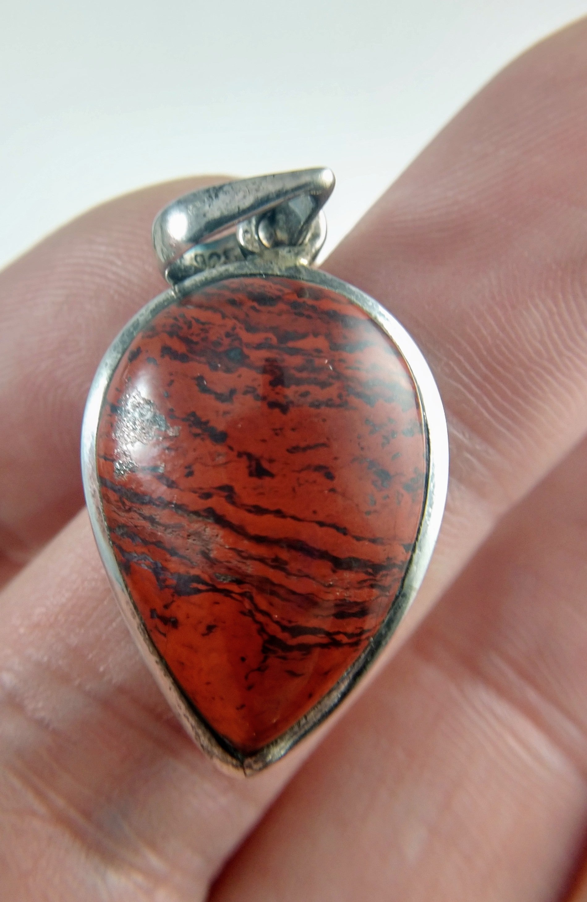 Red Jasper Pendant in Sterling Silver