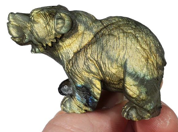 Labradorite Bear Carving
