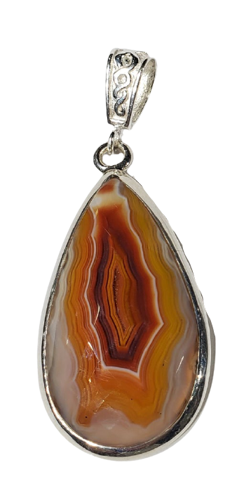 Faceted Agate Pendant w/ Chain