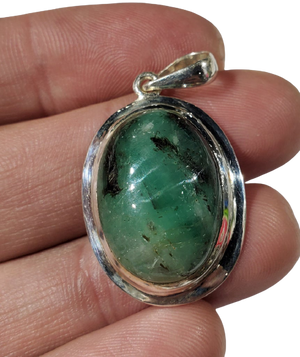 Emerald Pendant in Sterling Silver