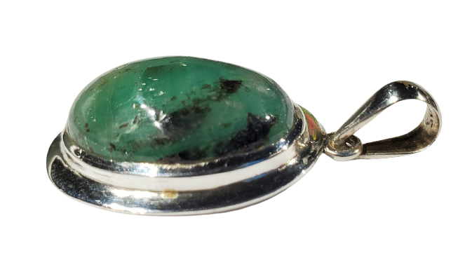 Emerald Pendant in Sterling Silver