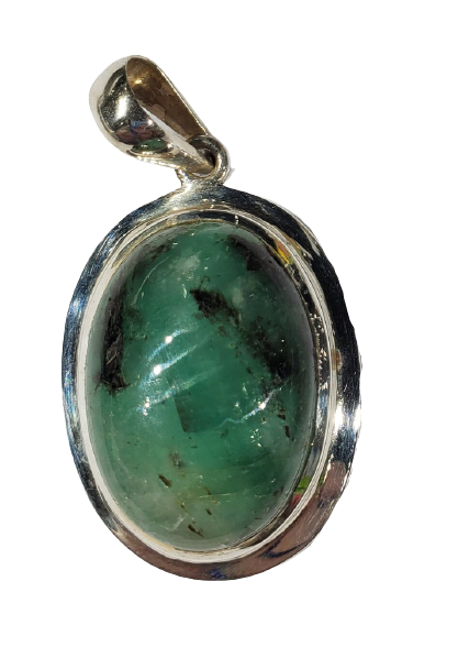 Emerald Pendant in Sterling Silver