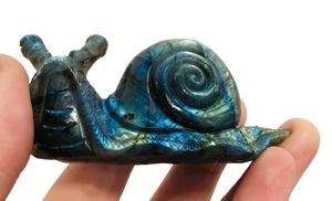 Labradorite Snail Carving