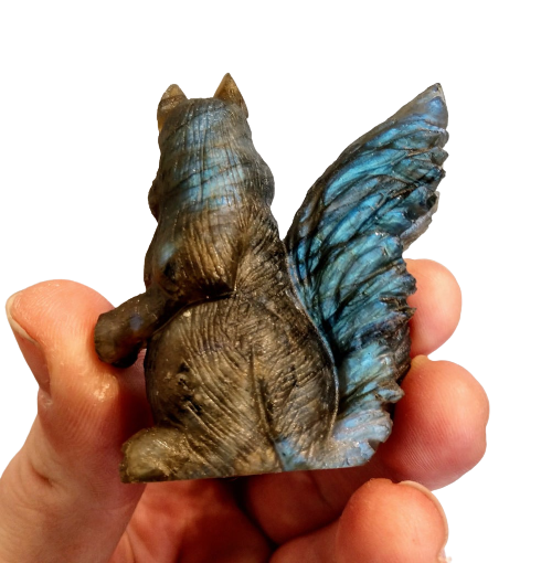 Labradorite Squirrel Carving