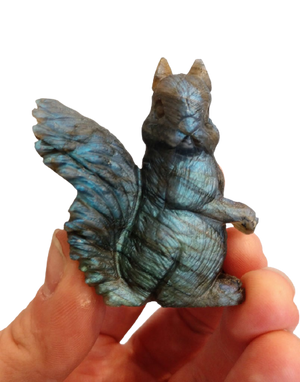 Labradorite Squirrel Carving