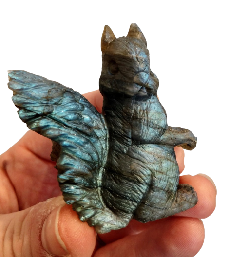 Labradorite Squirrel Carving