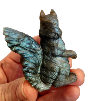 Labradorite Squirrel Carving