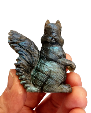 Labradorite Squirrel Carving