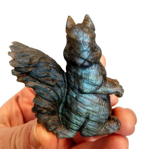 Labradorite Squirrel Carving