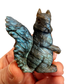 Labradorite Squirrel Carving