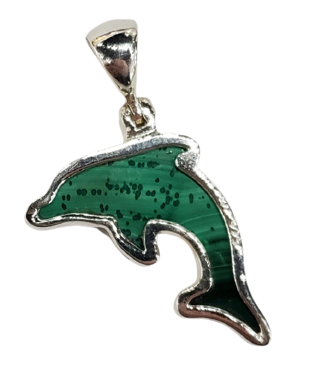 Malachite Dolphin Pendant