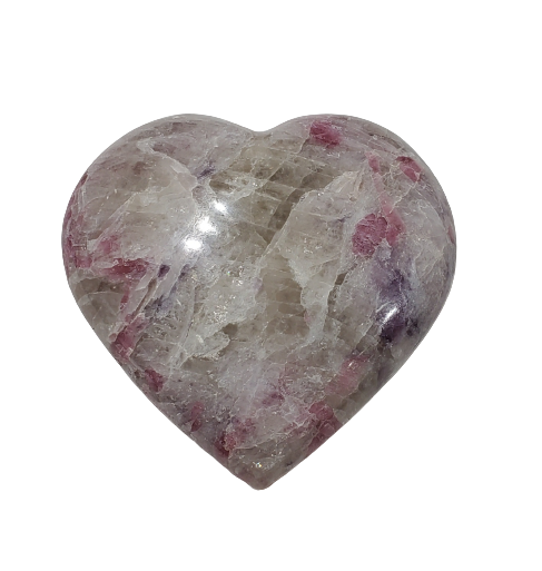 Pink Tourmaline, Lepidolite, and Cleavelandite Heart (Madagascar)