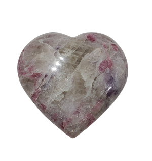 Pink Tourmaline, Lepidolite, and Cleavelandite Heart (Madagascar)