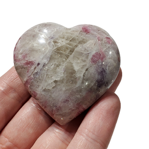 Pink Tourmaline, Lepidolite, and Cleavelandite Heart (Madagascar)