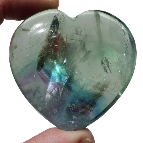 Rainbow Fluorite Heart (China)