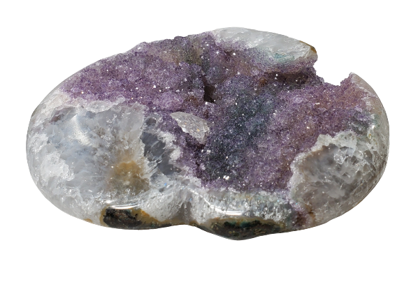 Druzy Amethyst and Calcite Heart (Uruguay)